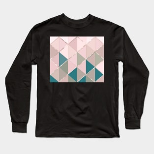 Soft pastel geometry with metallic lines Long Sleeve T-Shirt